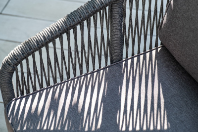 "Канны" лаунж-зона 4-местная плетеная из роупа (веревки), цвет темно-серый