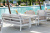 "Сан Ремо" диван 2-местный плетеный из роупа, каркас алюминий белый, роуп бежевый, ткань бежевая