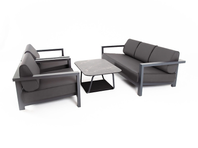 "Гранада" лаунж-зона из алюминия со столиком из HPL