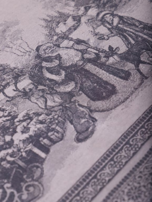 Скатерть жаккардовая "Дед Мороз и Снегурочка" 150*220