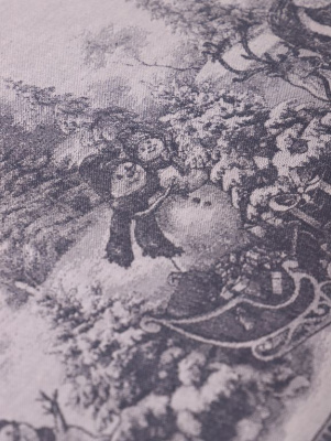 Скатерть жаккардовая "Дед Мороз и Снегурочка" 150*220